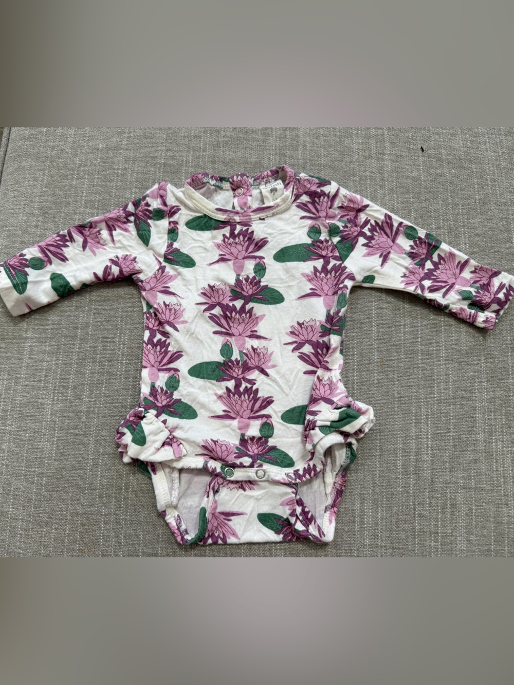 kate quinn Infant One-Piece with Purple Floral Accents
